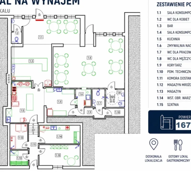 Lokal gastronomia na  wynajem Kwidzyn - Atrakcyjny lokal usługowo-gastronomiczny 168 m2 - Kwidzyn, Zatorze II